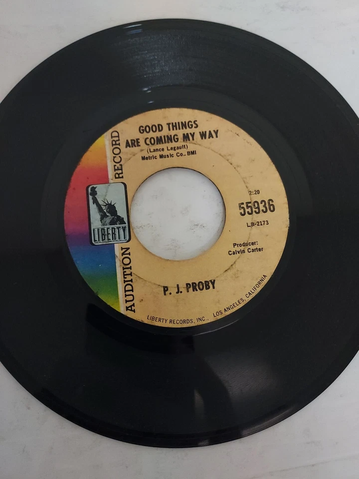 45 RPM Vinyl Record P.J.Proby Niki Hoeky VG - Image 4 of 4