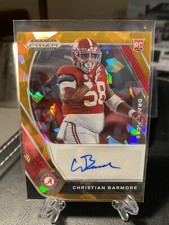 Christian Barmore RC 2021 Prizm Draft Picks AUTO Orange Ice Rookie Card #DPA-CHB