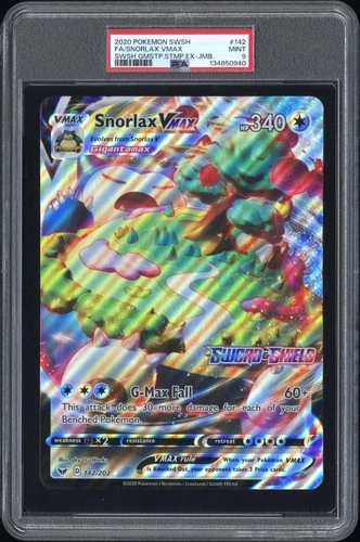 (PSA 9) Pokémon: Sword & Shield – Snorlax VMAX #142 [Jumbo/Gamestop Promo]