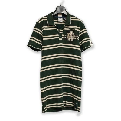 Polo Adidas Vintage Vert Foncé À Rayures Années 00 - Taille M Homme - Photo 1/4