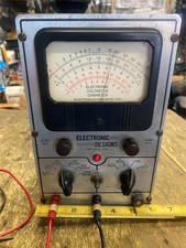 Vtg Electronic designs Model 100 Electronic Ohmmeter w/leads Voltmeter Works!