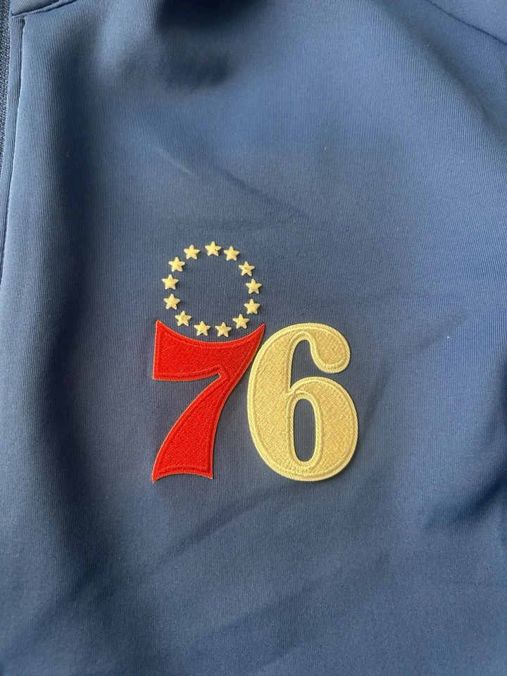 Sudadera Pullover Para Hombre Philadelphia 76ers Antigua Cuarto Cremallera MEDIANA Sixers Foto 3 de 3