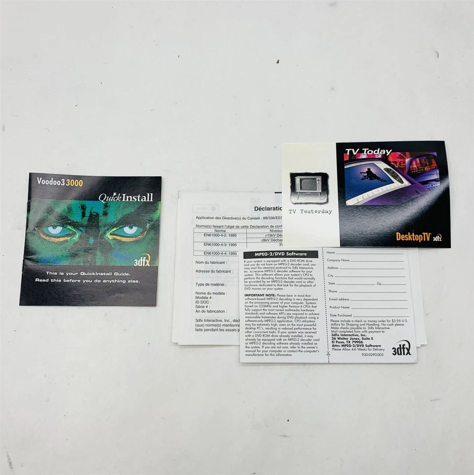 3DFX Interactive Voodoo 3 3000 16MB SDR AGP Vintage Video Card 210-0364-003 - Image 2 of 4