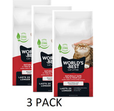 3 pack WORLD'S BEST CAT LITTER Multiple Cat Unscented - 28 lb