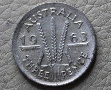* 1963 SILVER THREEPENCE AVERAGE PREDECIMAL COIN CIRCULATED #BRN19