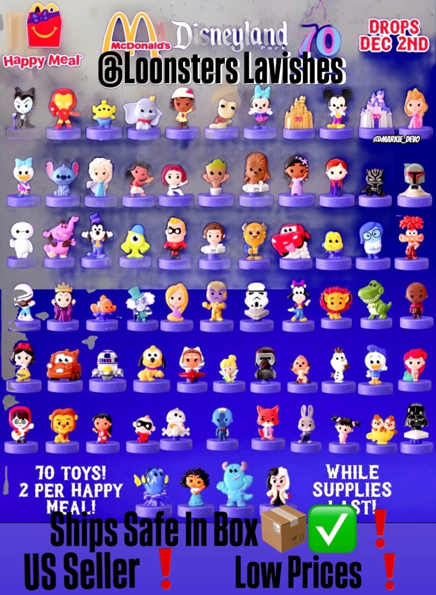 コピ太郎 MCD-280　使用1回美品 McDonald's Disneyland 70th Anniversary Happy Meal Toys Sets Or