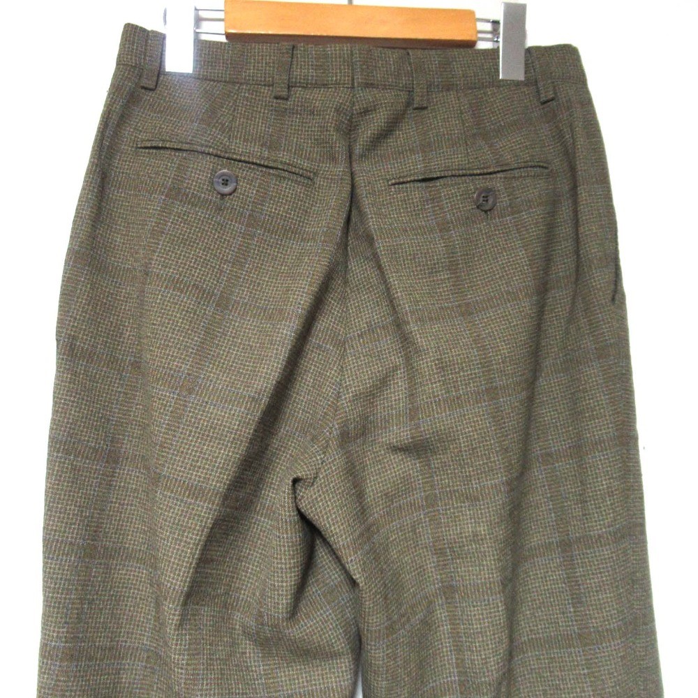 DRIES VAN NOTEN Vintage Check Pattern Slacks, Size 46, Khaki
