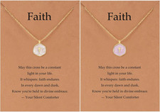 Small Cross Necklace for Women, Dainty 14K Gold Plated Cross Pendant Necklace, E