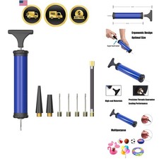Portable Ball Pump, Air Pump with 4 Needles 2 Nozzle 1 Extension Hose Great f...