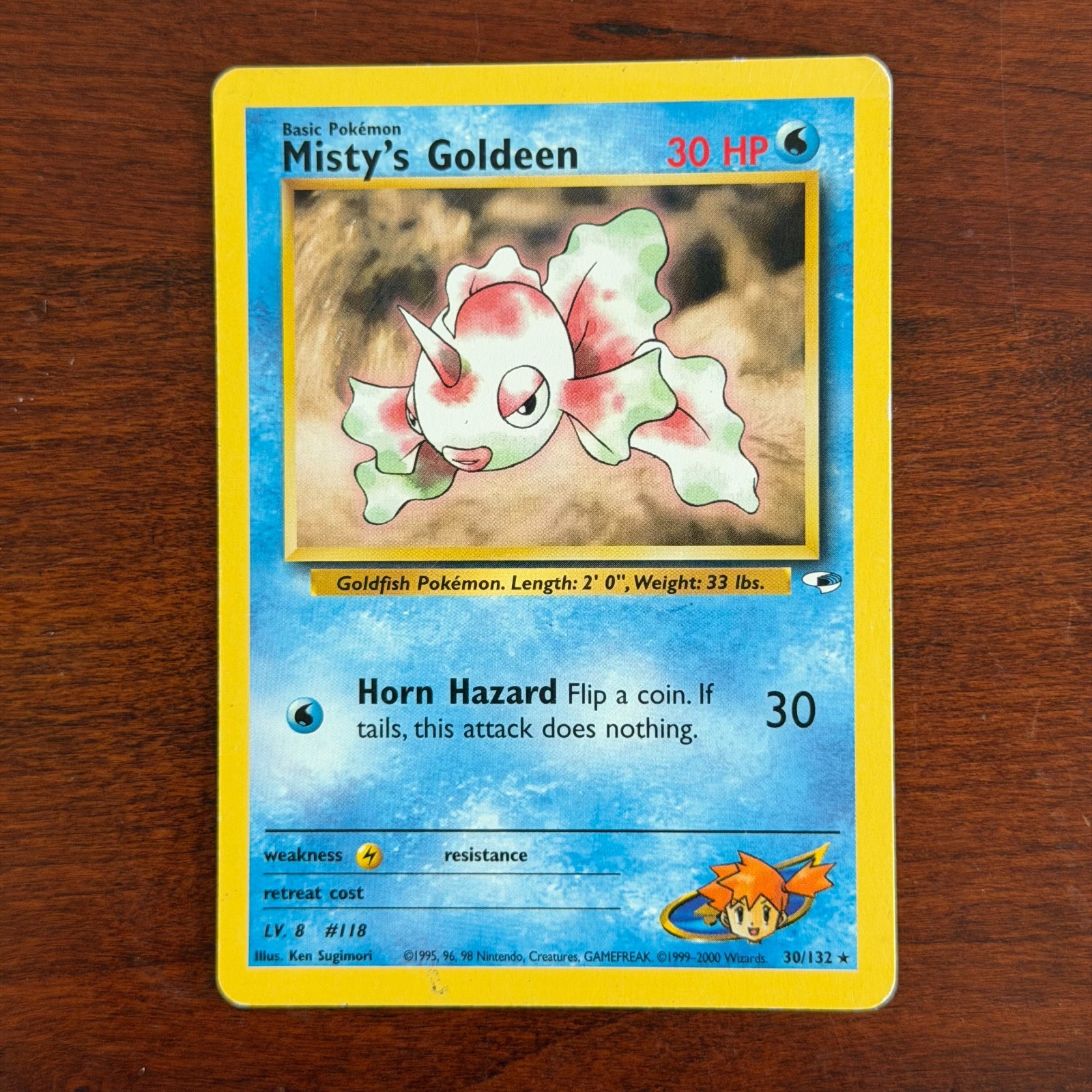 Misty's Goldeen 30/132 Non Holo Rare Gym Heroes Pokemon Card DMG