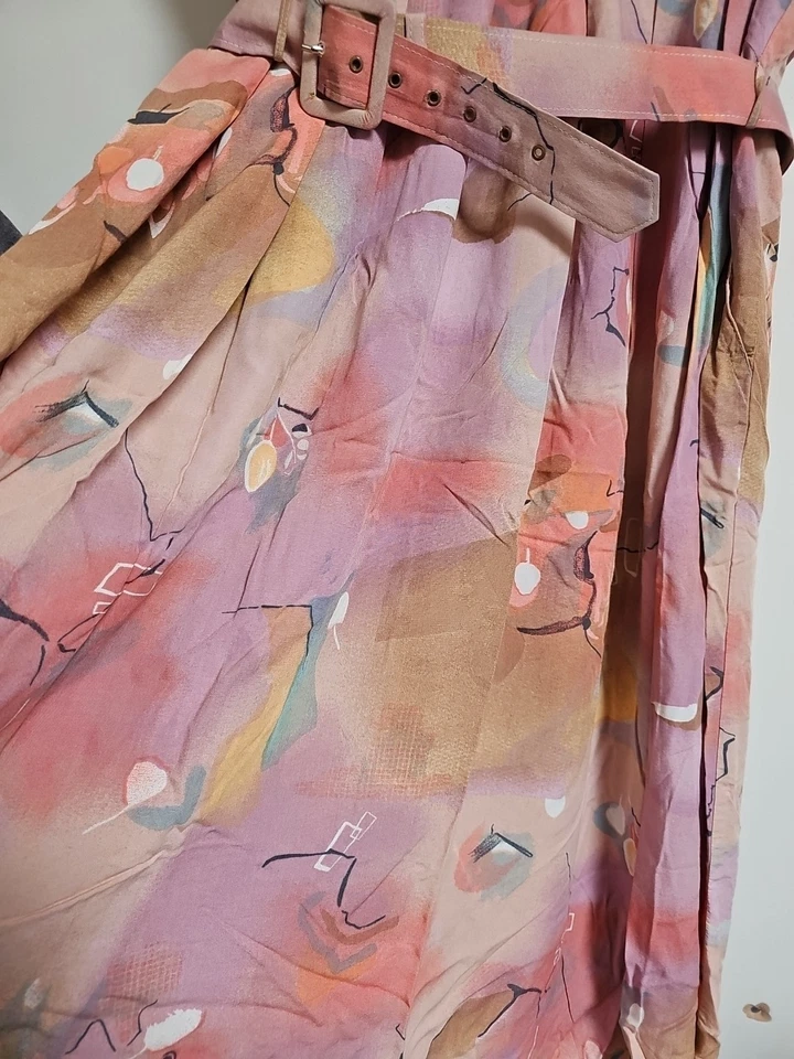 Vintage Dress Mandy Marsh Modest Classic Summer Floral Midi Size 16 Old Money - Image 4 of 4