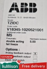 V18345-1020521001 NEW ABB V183451020521001 Valve Positioner