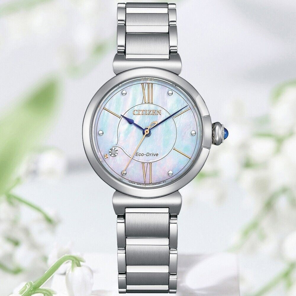 Citizen L Eco-Drive EM1070-83D Mother Of Pearl Dial Analog  display picture 1