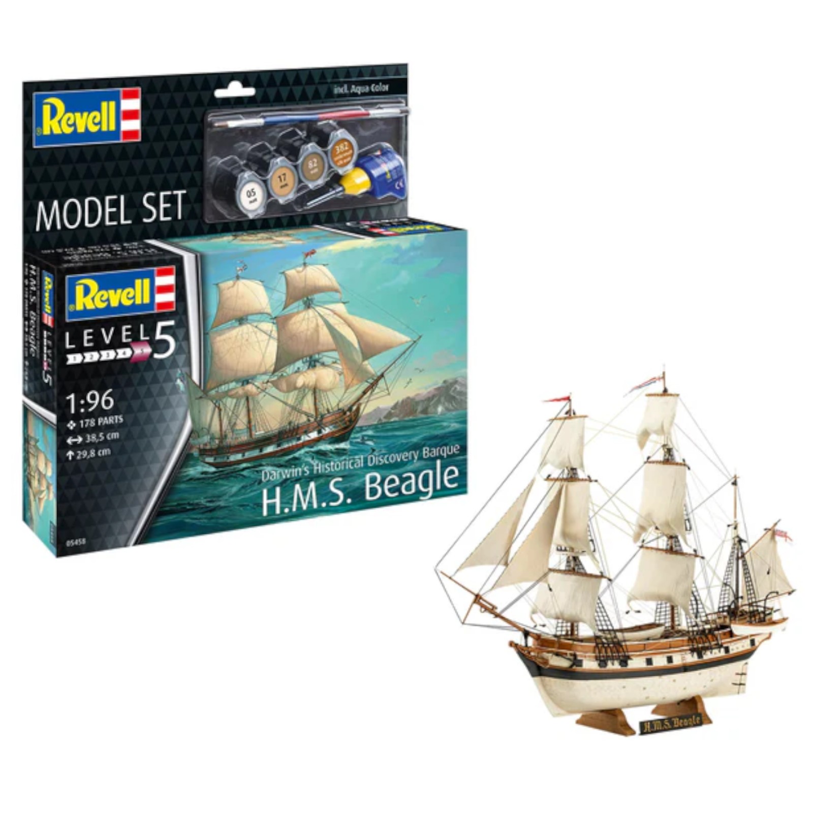 Revell HMS Beagle Darwins Historical Discovery Barque Model Set Kit 65458