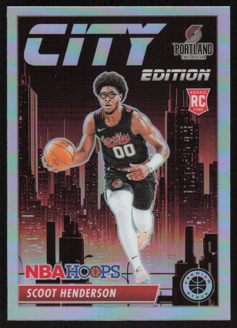 2023-24 Hoops Premium Stock City Edition Silver Rookie Scoot Henderson Blazers
