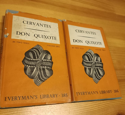 Don Quixote by Cervantes Vol 1 & 2 - vintage 1943 Everyman's Library hardbacks