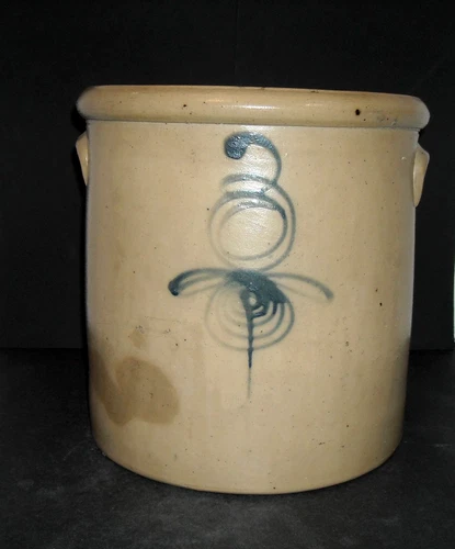 Antique 3 Gallon Red Wing Crock Stoneware Salt Glazed Blue Decorated Target