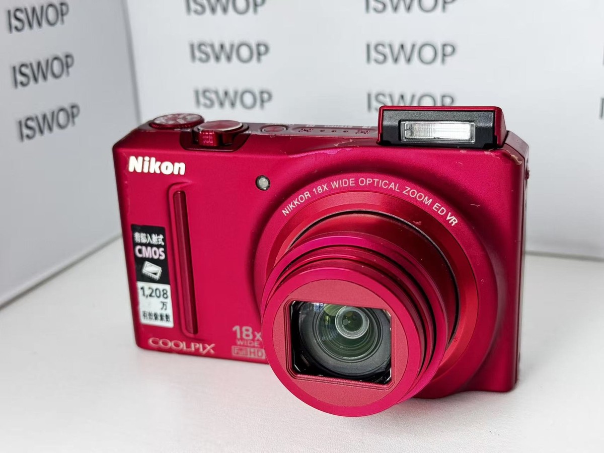 Nikon S9100 Red-18x Zoom, 1080p Video, Optical VR, Functional