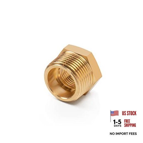 Brass Reducer Hex Bushing Threaded Pipe 3/4 Male NPT x 3/8 Female NPT 1