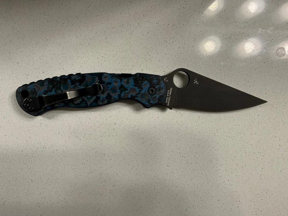 Spyderco Paramilitary 2 定制碳纤维秤。 S45VN 二手 无盒 — 第 2/4 张图片