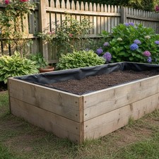 Wooden Garden Raised Grow Beds With Liner - FSC Treated Timber - Various Sizes