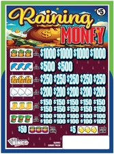 NEW pull tickets RAINING MONEY - 5pt. Instant Tabs