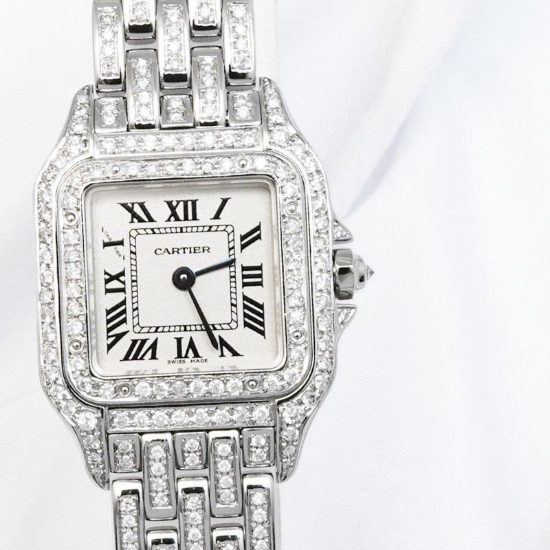 CARTIER PANTHERE SM SS Bracelet Full Diamond SS Women Watches Watch