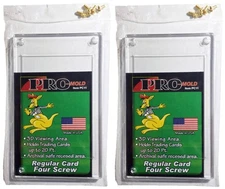 2 Pro Mold 4-Screw Screwdown Recessed Standard Trading Card Holders PC11 Case