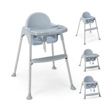4-in-1 Convertible Baby High Chair Feeding w/ Footrest  Removable Double Tray