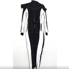 NEW Topshop ‘SNO’ Monochrome hooded Black & White one piece Ski Suit Size 14 