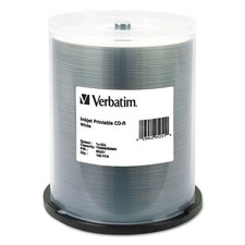 Verbatim 95251 CD-R 700 MB 52X White Inkjet Printable 100/Pack New