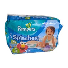 Pampers Splashers Swim Diapers Size 5 Pool Beach 31-40 pounds 22 total diapers