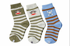 Paul Frank Boys Socks 3-Pair Pack Crew Socks Size 6  8.5 NEW