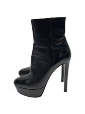PRADA/Short boots/Size 38/BLK/Side zip/Platform sole/High heels/