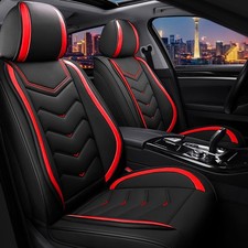 Nappa Leather Seat Covers For Vw Jetta Sportwagen 2011-2014 2pcs Black Red