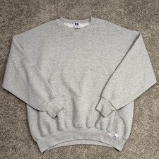 Vintage Russell Athletic Sweatshirt Mens 2XL Gray Made USA Fleece Crewneck 90s