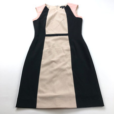 Tahari 4 Sheath Women's Mini Above Knee Dress Black Pink Mauve MINT