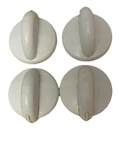 4 Pack Control Knobs White GE Electric Range Stove Excellent Replacement Parts
