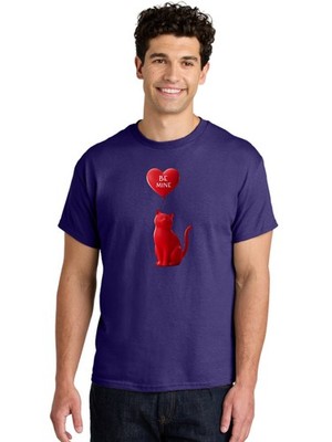Be-Mine-Cat-2 Mens Graphic Tee, 100% Cotton, Casual Summer Wear