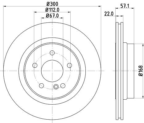 2X Hella 8DD 355 129-531 Bremsscheibe FüR MERCEDES-BENZ-image