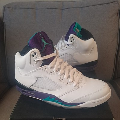 Nike Air Jordan 5 Retro Grape 2013 White Purple Teal 136027-108 SZ 11