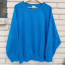 Vintage 90s Tultex Blank Blue Mens 2XL USA Made Crewneck Sweatshirt