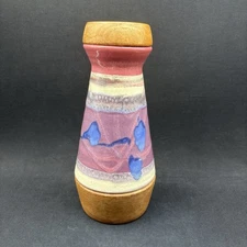 1994 David L. Collier Hand Crafted Kaleidoscope Wood Pottery Purple Signed 9"