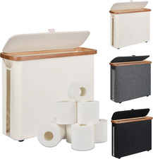 Toilet Paper Storage Basket with Lid - The Ultimate Bathroom Organizer, Free Sta