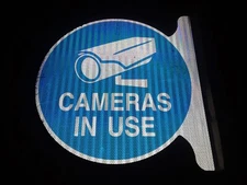 18” Metal Security Cameras In Use Double Sided Flange Sign