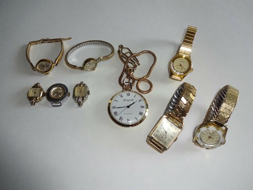 9 relojes vintage piezas de reparación para mujer y hombre Helbros Elco CVP Jurgensen Koryvent