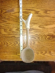 Deer antler wooden spoon