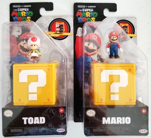 Nintendo Super Mario Bros. Movie Peach Luigi Toad 1" Figure Complete Set of 6 - Picture 2 of 4
