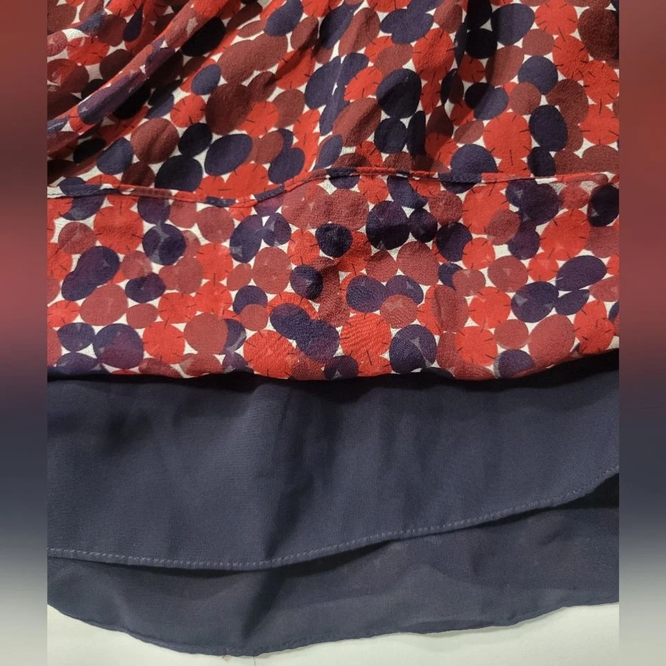 Falda DVF Diane Von Furstenburg Seda Marisa 2/26 Lunares Rojos y Azules. Fluido, bolsillos Foto 4 de 4