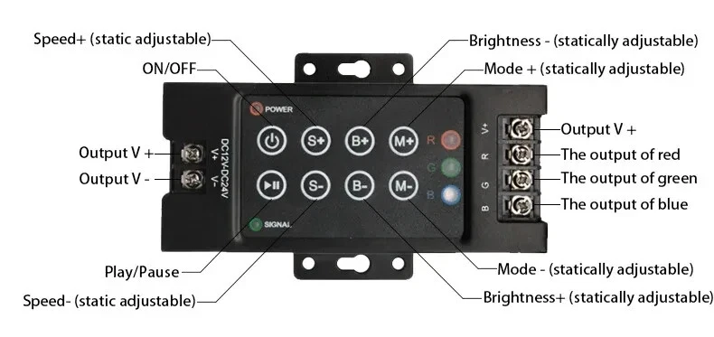 8Keys LED RF RGB Remote Controler for RGB SMD 3528 5050 LED Strip LED Lights 30A - Image 4 of 4